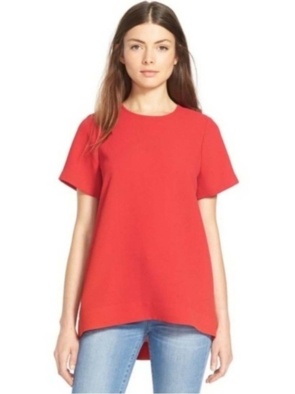 Madewell Bright Red Blouse With Pleated Back - Picture 1 of 9